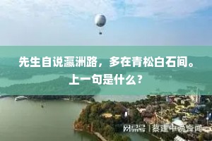 先生自说瀛洲路，多在青松白石间。上一句是什么？