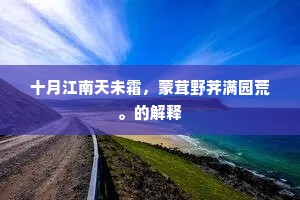 十月江南天未霜，蒙茸野荠满园荒。的解释