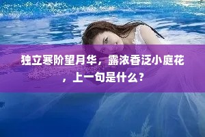 独立寒阶望月华，露浓香泛小庭花，上一句是什么？
