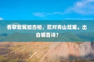 看取髭髯如古柏，忍对青山妩媚。出自哪首诗？