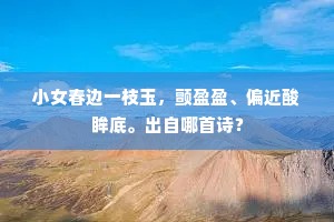 小女春边一枝玉，颤盈盈、偏近酸眸底。出自哪首诗？