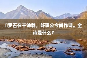 苧罗石在千馀载，好事公今尚作诗。全诗是什么？