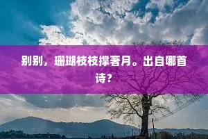 别别，珊瑚枝枝撑著月。出自哪首诗？