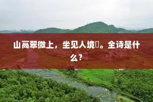 山高翠微上，坐见人境閒。全诗是什么？