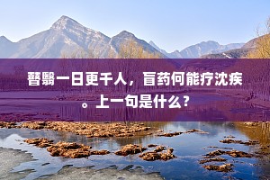 瞽翳一日更千人，盲药何能疗沈疾。上一句是什么？