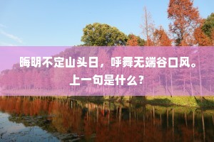 晦明不定山头日，呼舞无端谷口风。上一句是什么？