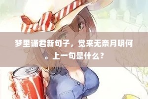 梦里诵君新句子，觉来无奈月明何。上一句是什么？