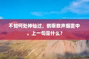 不知何处神仙过，鹤唳数声烟霭中。上一句是什么？