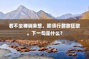 若不坐禅销妄想，即须行醉放狂歌。下一句是什么？