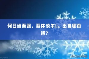 何日当吾眼，藜休淡尔臞。出自哪首诗？