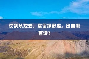 仗剑从戎去，堂留绿野虚。出自哪首诗？