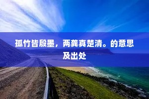 孤竹皆殷墨，两龚真楚清。的意思及出处