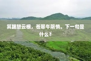 箕踞憩云根，苍翠午阴悄。下一句是什么？