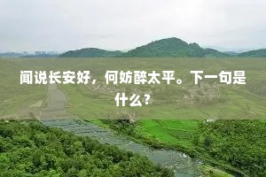 闻说长安好，何妨醉太平。下一句是什么？