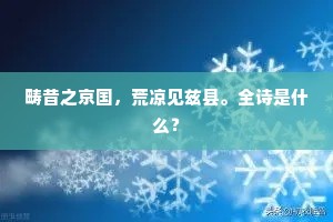 畴昔之京国，荒凉见兹县。全诗是什么？