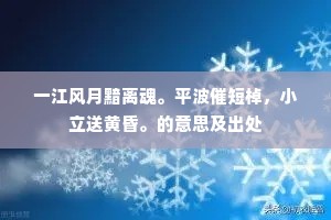 一江风月黯离魂。平波催短棹，小立送黄昏。的意思及出处