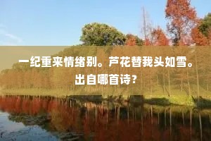 一纪重来情绪别。芦花替我头如雪。出自哪首诗？