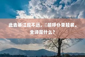 此去綦江应不远，淩晨呼仆束轻装。全诗是什么？