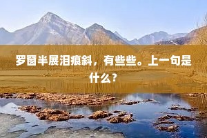 罗窗半展泪痕斜，有些些。上一句是什么？
