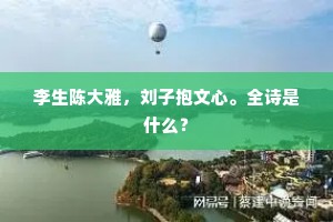 李生陈大雅，刘子抱文心。全诗是什么？