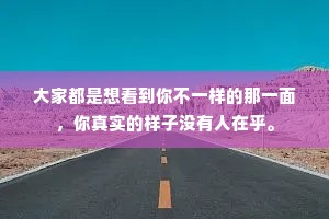 大家都是想看到你不一样的那一面，你真实的样子没有人在乎。