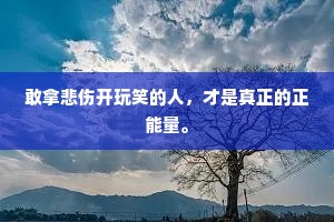 敢拿悲伤开玩笑的人，才是真正的正能量。