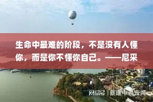 生命中最难的阶段，不是没有人懂你，而是你不懂你自己。——尼采