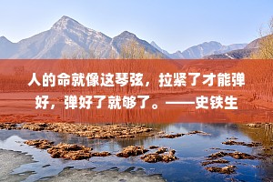 人的命就像这琴弦，拉紧了才能弹好，弹好了就够了。——史铁生