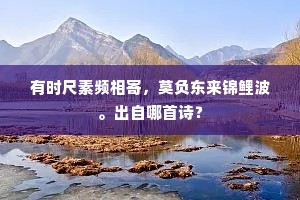有时尺素频相寄，莫负东来锦鲤波。出自哪首诗？