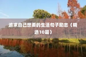 追求自己想要的生活句子励志（精选10篇）