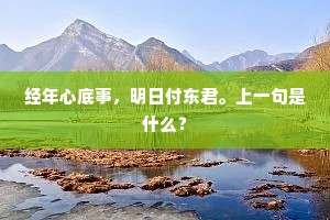 经年心底事，明日付东君。上一句是什么？