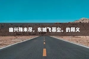 幽兴殊未尽，东城飞暮尘。的释义