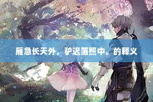 雁急长天外，驴迟落照中。的释义