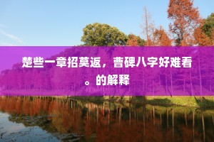 楚些一章招莫返，曹碑八字好难看。的解释