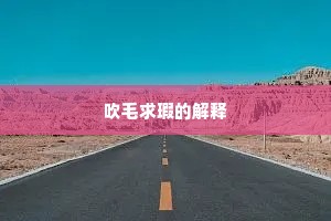 吹毛求瑕的解释