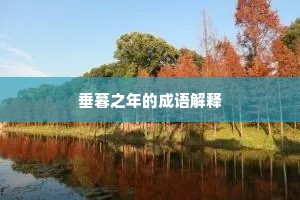 垂暮之年的成语解释