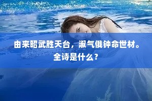 由来昭武胜天台，淑气俄钟命世材。全诗是什么？