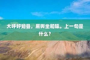 大呼好知县，肩舆坐和辕。上一句是什么？