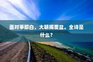 面对事即白，大明揭覆盆。全诗是什么？