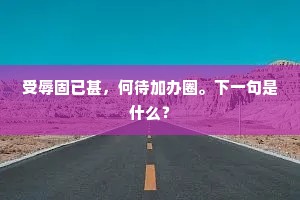 受辱固已甚，何待加办圈。下一句是什么？
