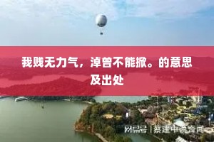 我贱无力气，淖曾不能掀。的意思及出处