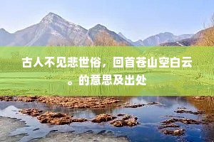 古人不见悲世俗，回首苍山空白云。的意思及出处