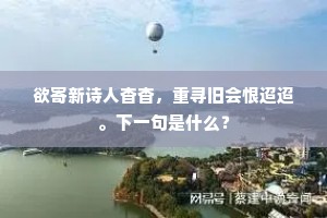 欲寄新诗人杳杳，重寻旧会恨迢迢。下一句是什么？