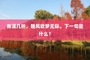 青溪几折，晚风吹梦无际。下一句是什么？