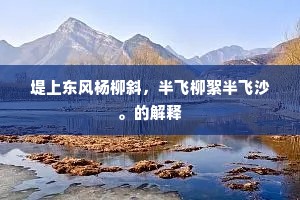 堤上东风杨柳斜，半飞柳絮半飞沙。的解释