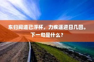 东归间道已浮杯，力疾遥迎日几回。下一句是什么？