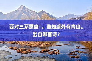 西对三茅意自閒，谁知湖外有青山。出自哪首诗？