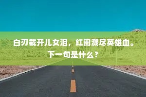 白刃截开儿女泪，红闺溅尽英雄血。下一句是什么？