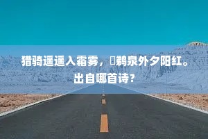 猎骑遥遥入霜雾，鸊鹈泉外夕阳红。出自哪首诗？