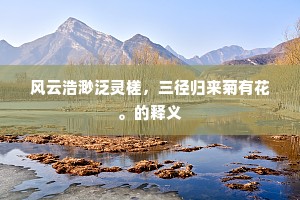 风云浩渺泛灵槎，三径归来菊有花。的释义